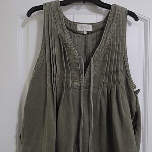 Veveret Khaki Sleeveless Jumpsuit